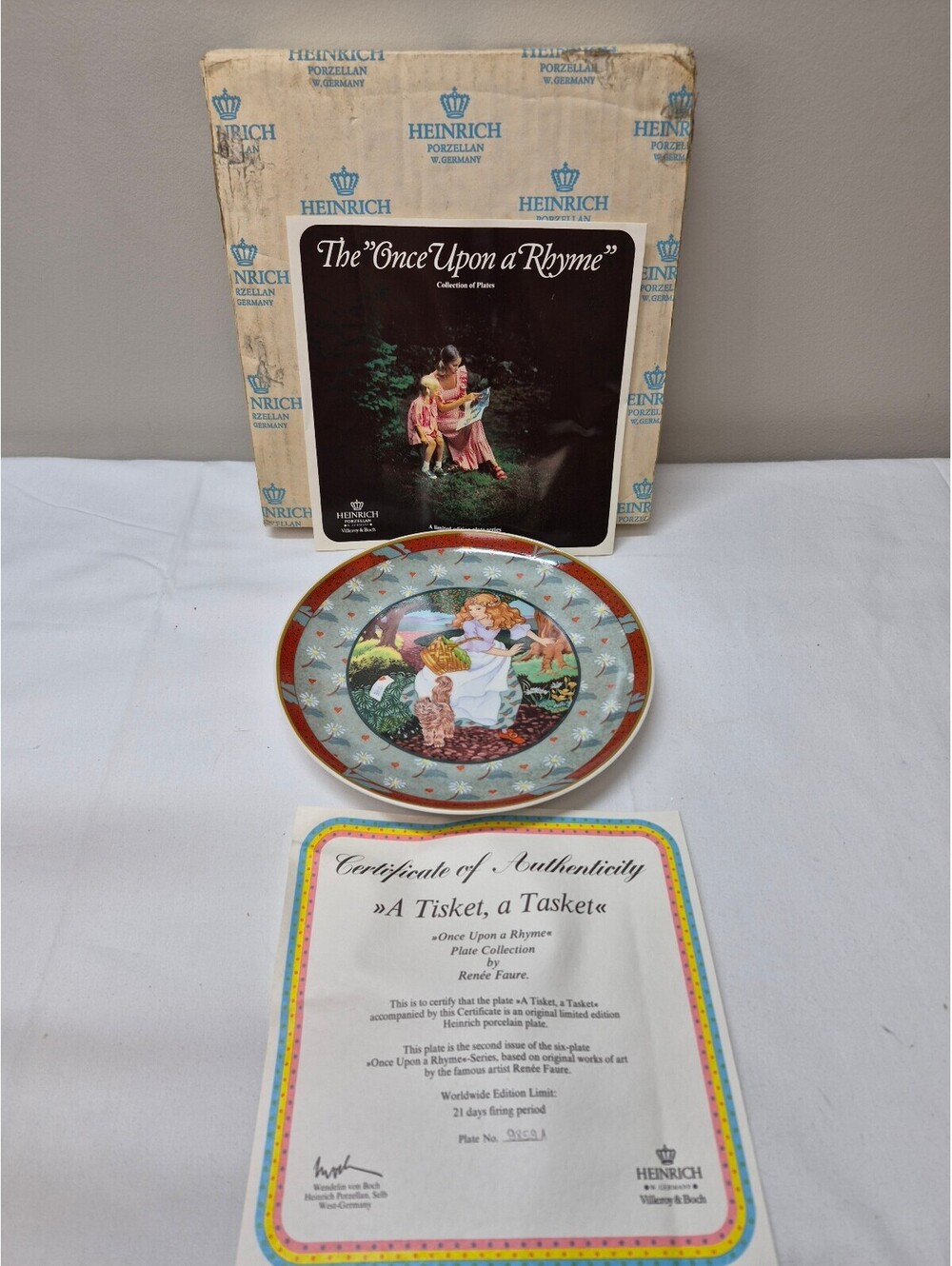 Heinrich Porcelain A Tisket, a Tasket Collectible Plate with Certificate J58